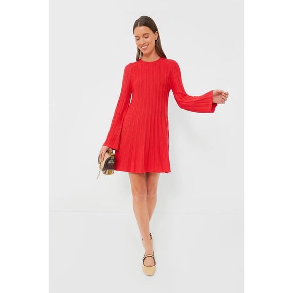 Tuckernuck Adi Red Knit Swing Dress Long Sleeve Size S NWT - Picture 7 of 16